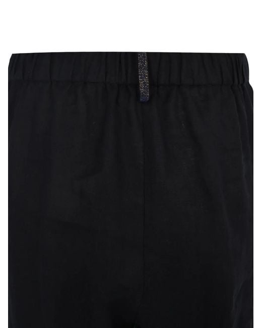 Fabiana Filippi Black Pantalon Trevi À Taille Élastiquée
