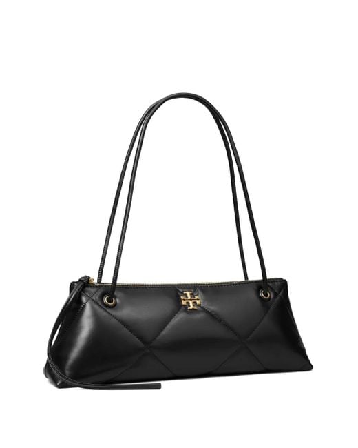 Tory Burch Black Kira E/w Diamond-quilted Leather Shoulder Bag