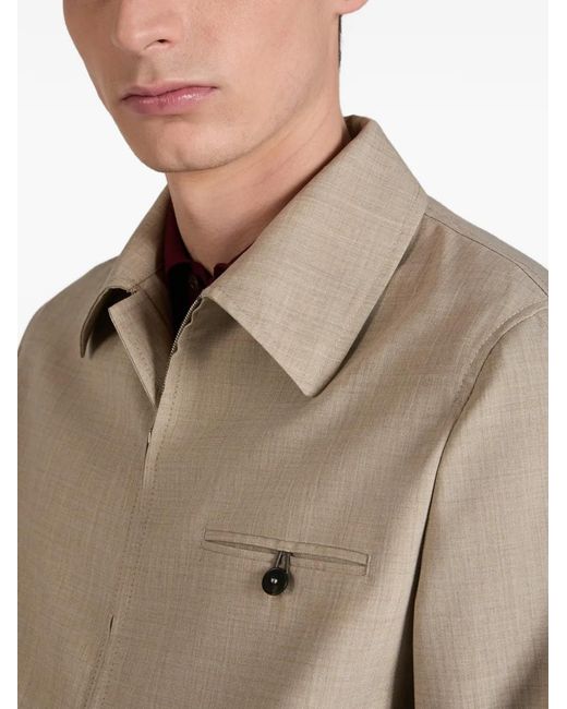 Montedoro Natural Primo Zip-Up Wool Bomber Jacket for men