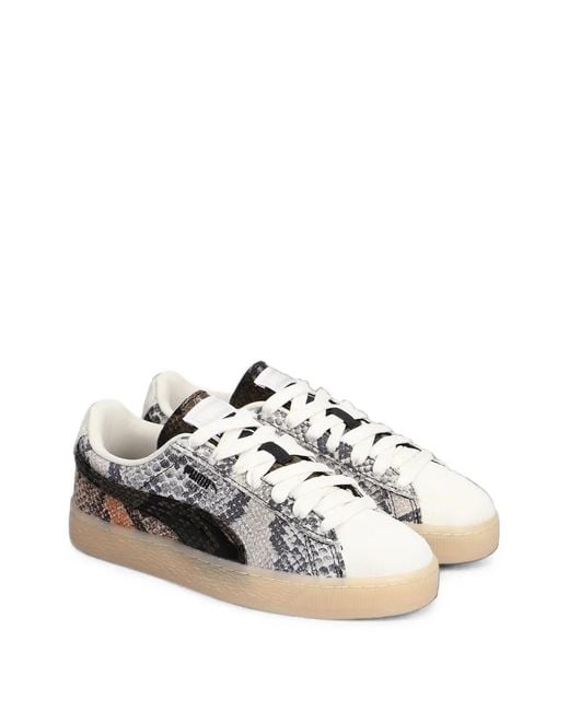 PUMA White Snakeskin-Effect Sneakers for men
