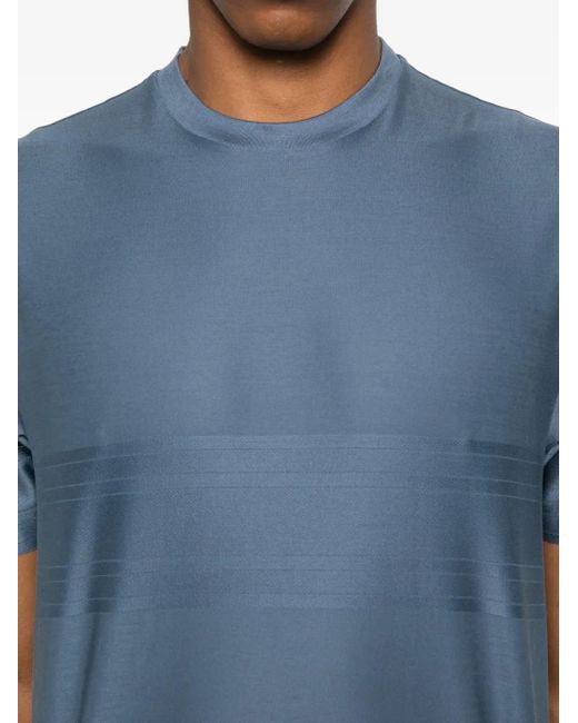 Canali Blue Cotton Jersey T-Shirt for men