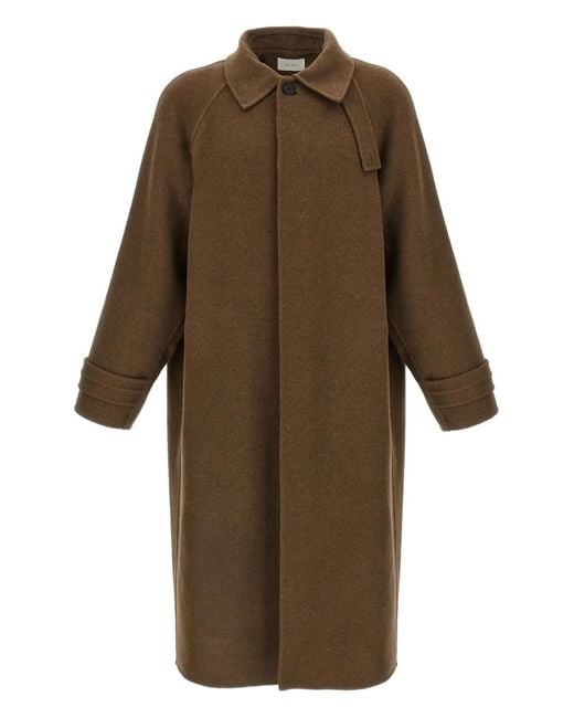 The Row Brown Kenet Button-Closure Coat for men