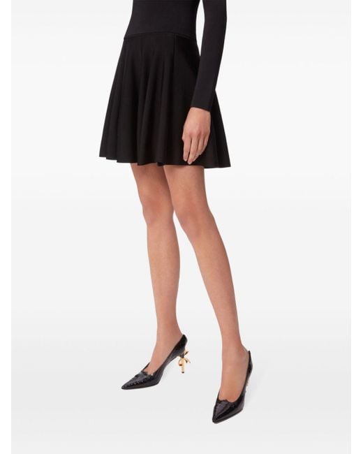 Minijupe à taille haute Nina Ricci en coloris Black