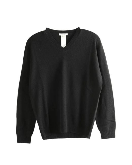 The Row Black Numi Langarmshirt mit V-Ausschnitt