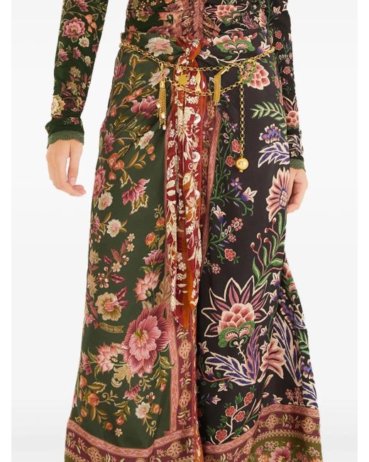 Farm Rio Midi-Rok Met Bloemenprint in het Green