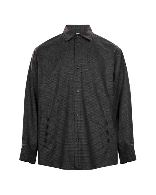 DARKPARK Black Micro-Check Button-Up Shirt for men