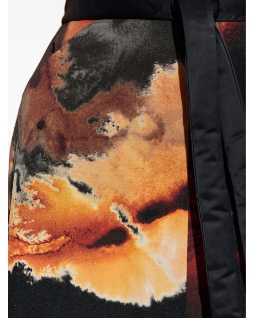 Y-3 Black Abstract-Print Long Skirt