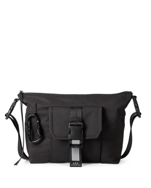 A.P.C. Black Trek Satchel Buckle-Fastening Messenger Bag for men