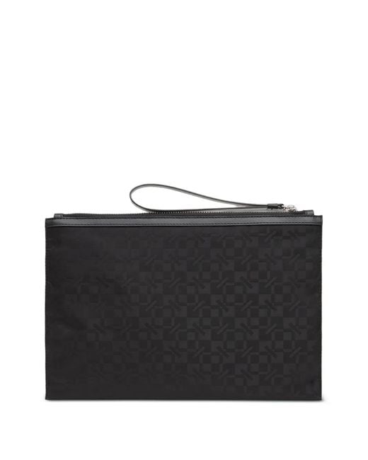 KENZO Black Large Gram Monogram-Pattern Clutch