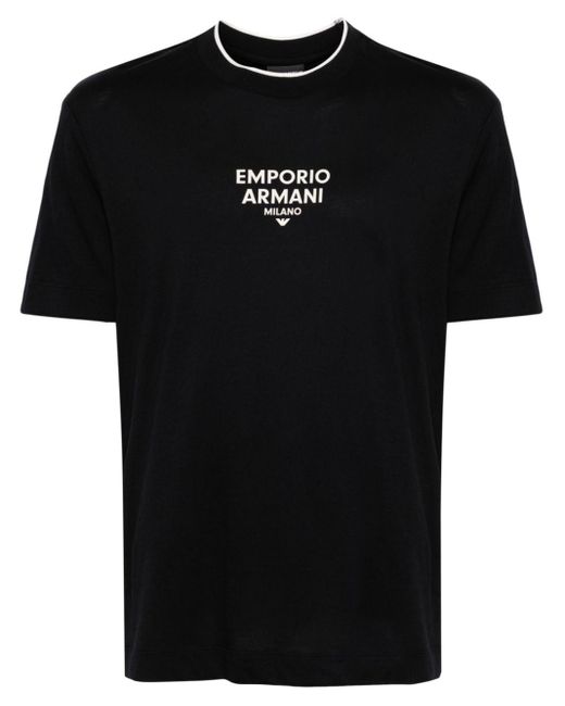 Emporio Armani T-Shirt mit gummiertem Logo in Black für Herren