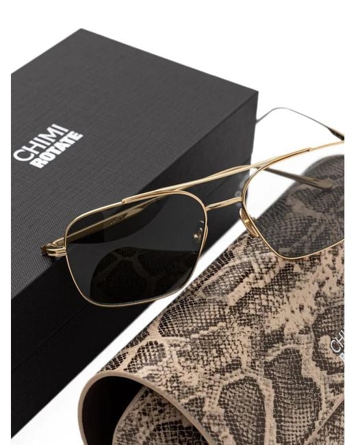 ROTATE BIRGER CHRISTENSEN Gray X Chimi Pilot-Frame Double-Bridge Sunglasses