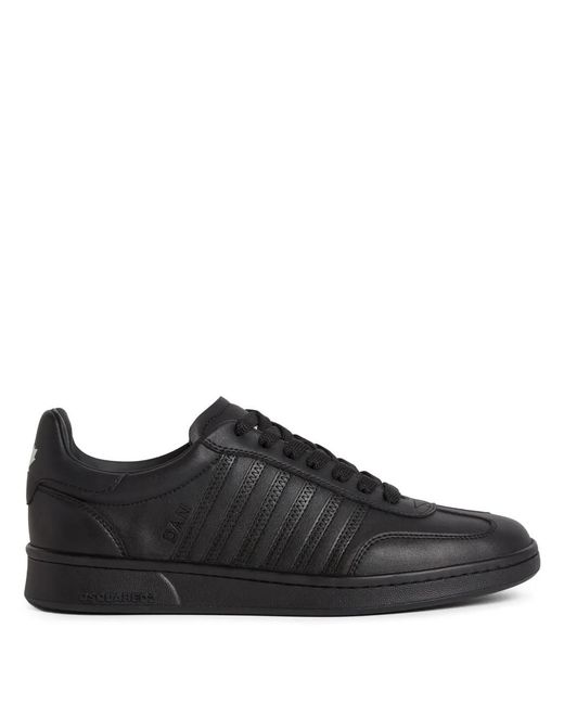 DSquared² Black Leather Sneakers With Logo for men