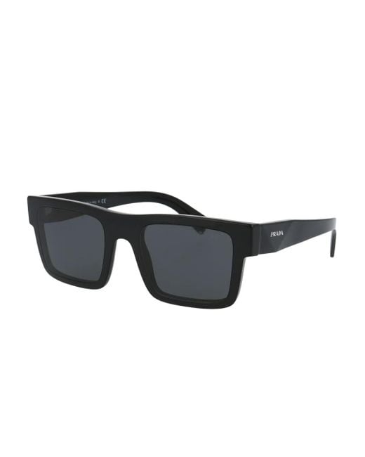 Prada Black Rectangle-Frame Sunglasses