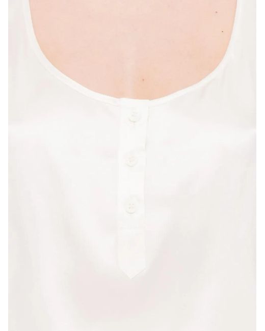 MEDEA White Button-Placket Racerback Top