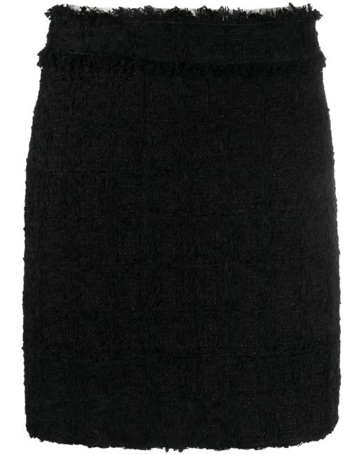 Dolce & Gabbana Black Tweed High-Waist Skirt
