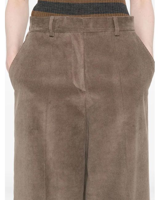 Officine Generale Ribfluwelen Broek Met Wijde Pijpen in het Gray