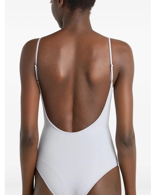 Prada Gray One-Piece Jersey Swimsuit
