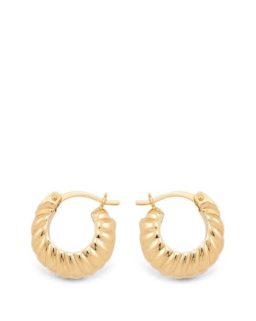 Yoj Metallic Kola Ribbed Hoop Earrings