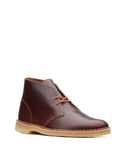 Clarks Brown Desert Leather Boots for men