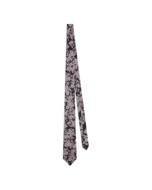 Dries Van Noten White Printed Silk Tie for men