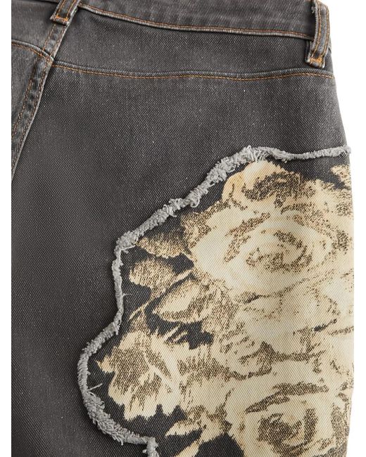Guess Gray Printed Flared Jeans