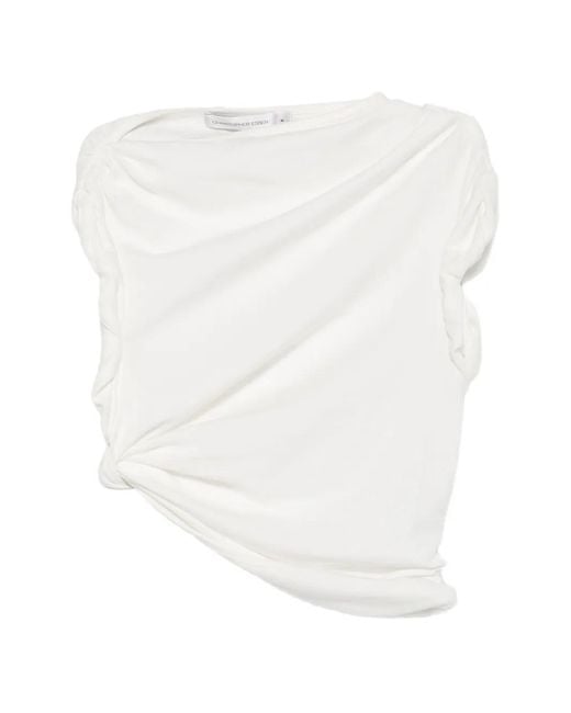 Christopher Esber White Rolled Twisted T-Shirt