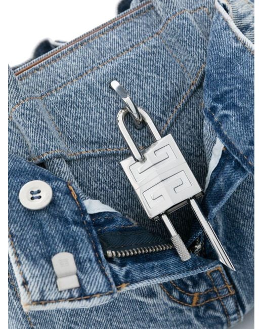 Mini sac à main Antigona Lock en jean Givenchy en coloris Blue