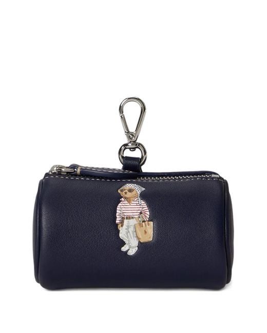 Polo Ralph Lauren Blue Polo Bear Leather Coin Purse
