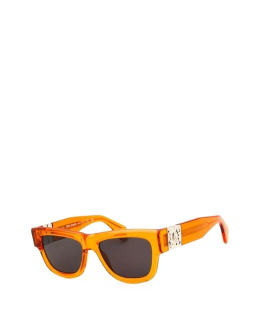 Palm Angels Orange Merrill Rectangle-Frame Sunglasses