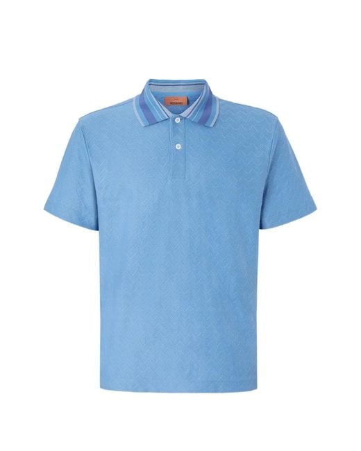 Polo Con Cuello De Polo Missoni de hombre de color Blue