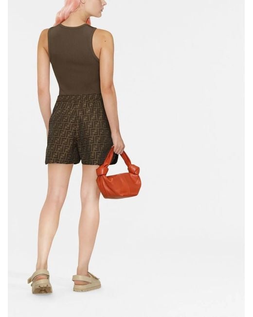 Fendi Shorts Met Ff Monogram in het Green