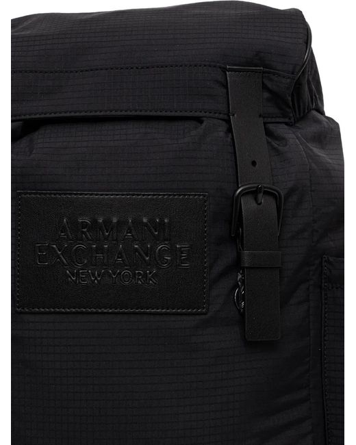 ARMANI EXCHANGE Black Sac À Dos À Lien De Resserrage for men