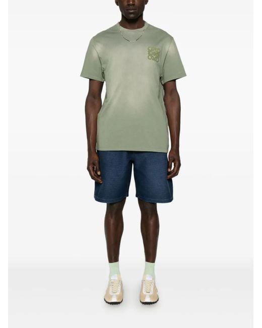 Loewe Green Anagram-Patch T-Shirt for men
