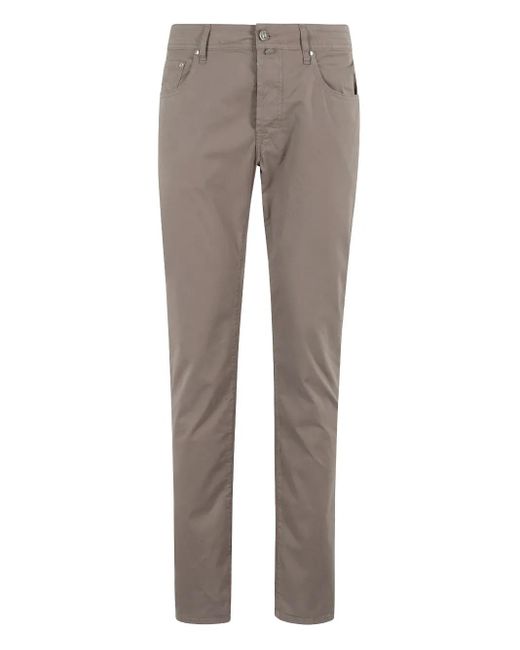 Jacob Cohen Gray Straight-Leg Trousers for men