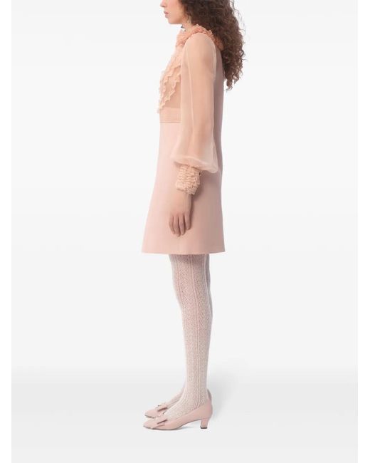 Valentino Garavani Pink Crepe Couture Embroidered Mini Dress