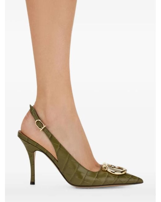 Ferragamo Green Rivada Slingback Pump