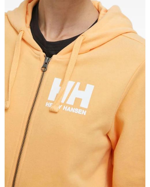 Helly Hansen Orange Logo-Print Zip-Fastening Sweatshirt