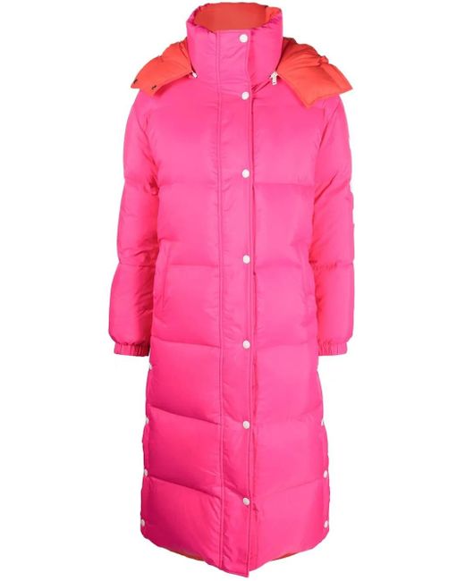 Yves Salomon Pink Hooded Padded Coat