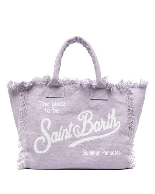 Mc2 Saint Barth Vanity Canvas Beach Bag in het Purple