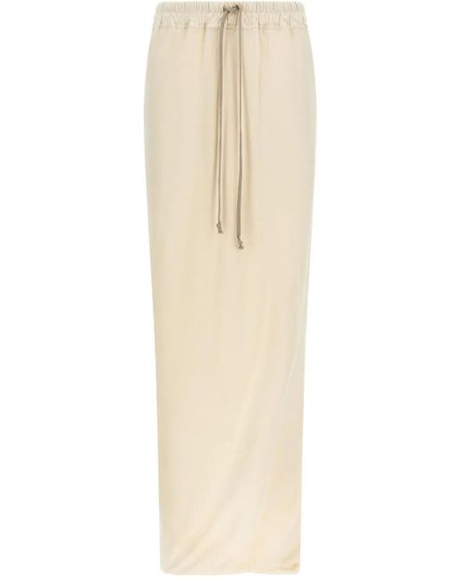 Rick Owens Natural 'Pull On Pillar' Skirt