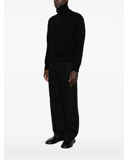 AMI Black Button-Up Sweater for men