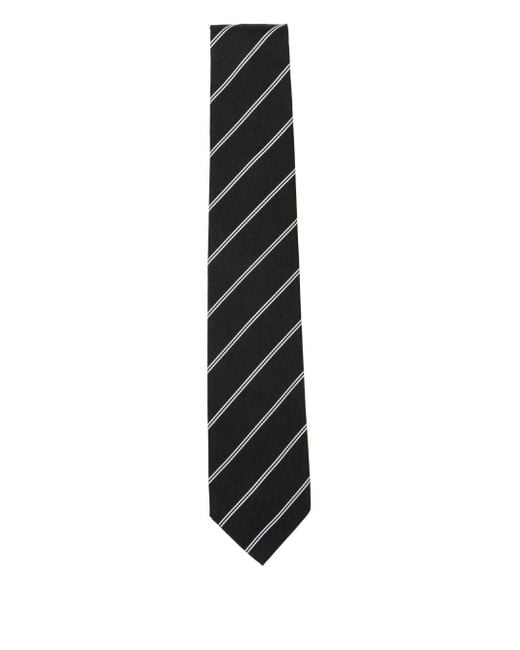 Husbands White Striped Silk Tie for men