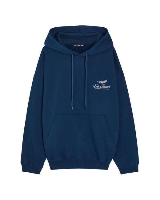Cole Buxton Blue Logo-Embroidered Drawstring Hoodie for men