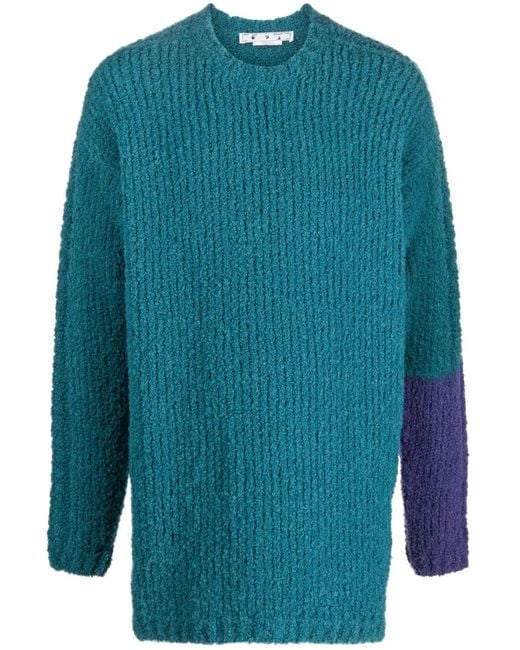 Off-White c/o Virgil Abloh Blue Chunky Knit Jumper for men