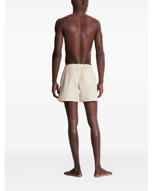 Balmain White Logo-Print Swim Shorts for men
