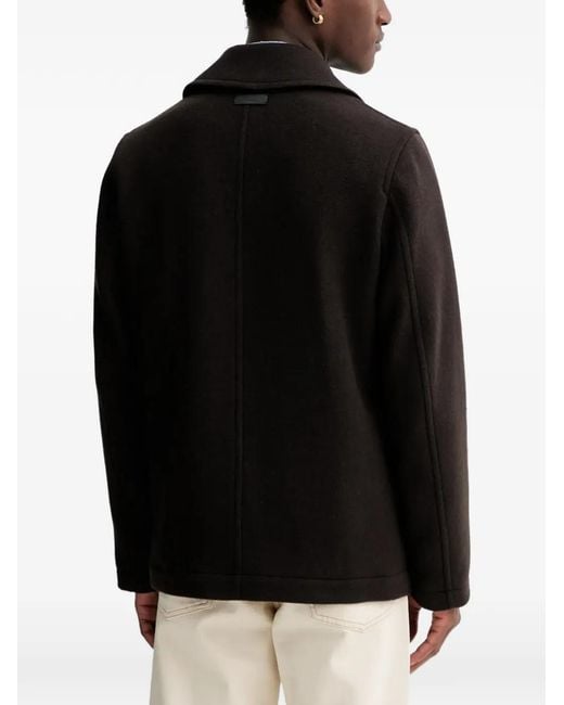 Marc O' Polo Black Button-Fastening Coat for men