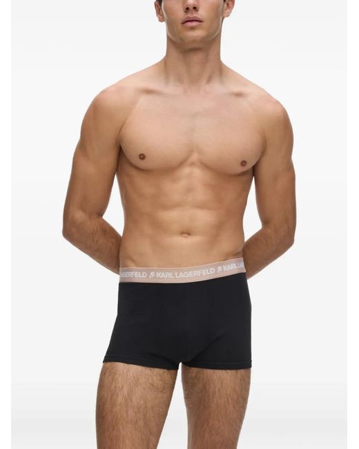 Karl Lagerfeld Black Logo-Waistband Boxers (Set Of Three) for men