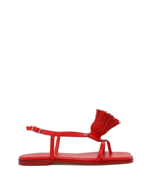 Vic Matié Red Tassel-Detail Buckle-Fastening Sandals