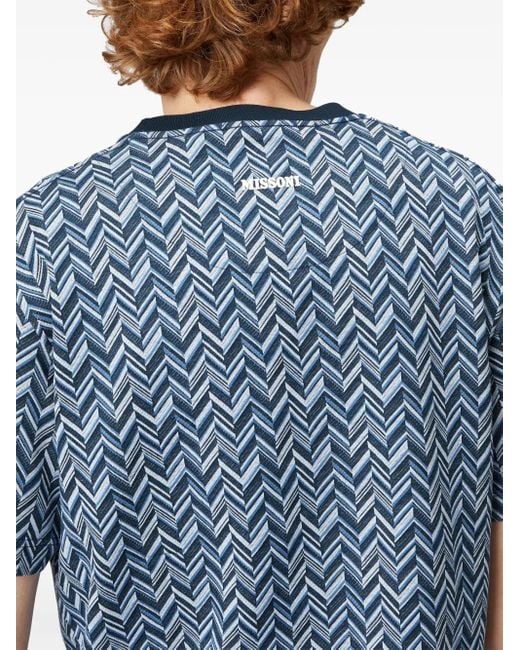 メンズ Missoni ジグザグ Tシャツ Blue