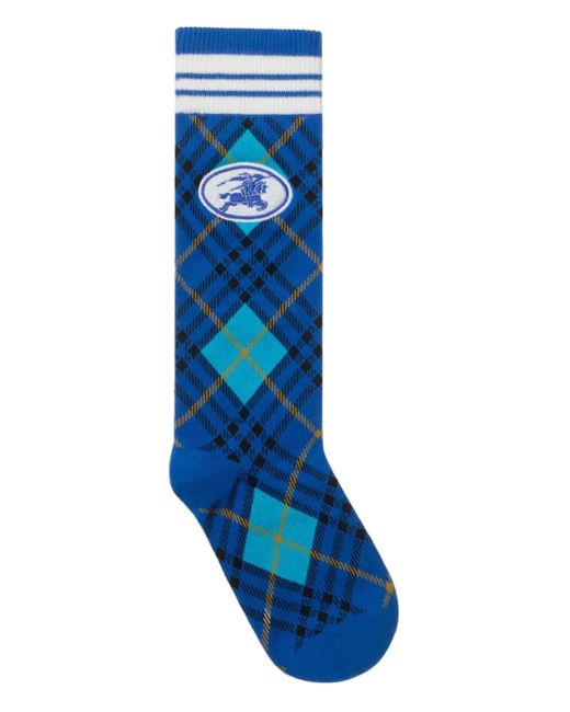 Calcetines a cuadros Burberry de color Blue